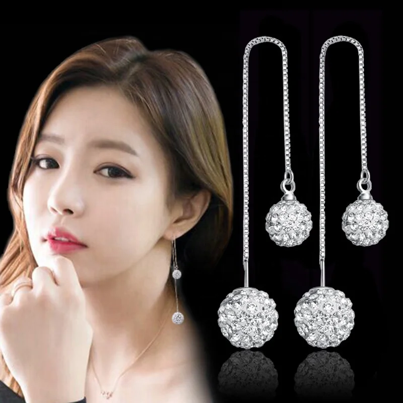 Geometric Simple Personality 8MM 10MM Beads Jewelry Women 925 Sterling Silver Tassel Shambhala Ear Line, White
Geometric Simple Personality 8MM 10MM Beads Jewelry Women 925 Sterling Silver Tassel Shambhala Ear Line, White