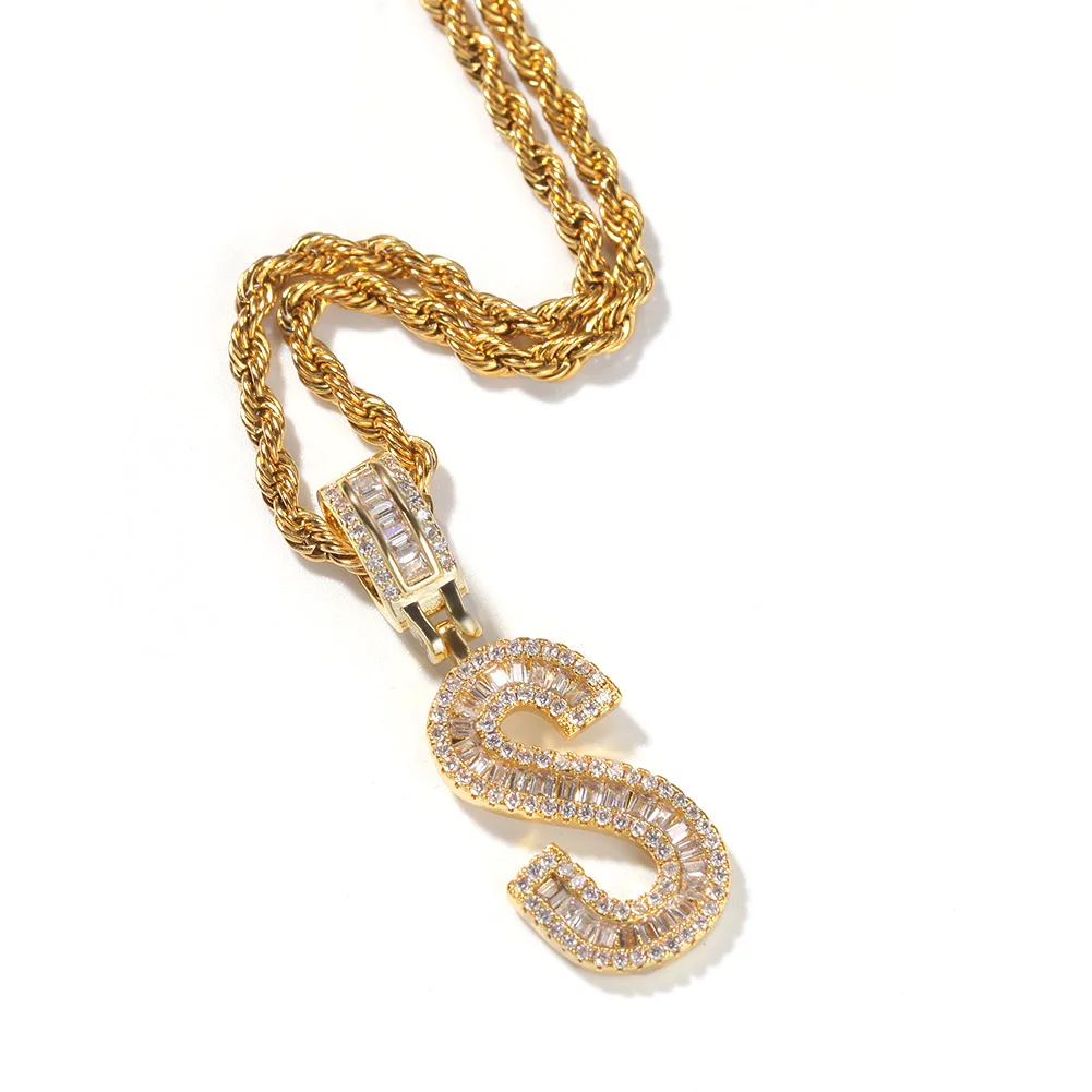2020 New Hiphop Square Zircon Gold Copper Big Custom Pendant 26 Letter Men Cuban Chain Necklace, White, gold
2020 New Hiphop Square Zircon Gold Copper Big Custom Pendant 26 Letter Men Cuban Chain Necklace, White, gold