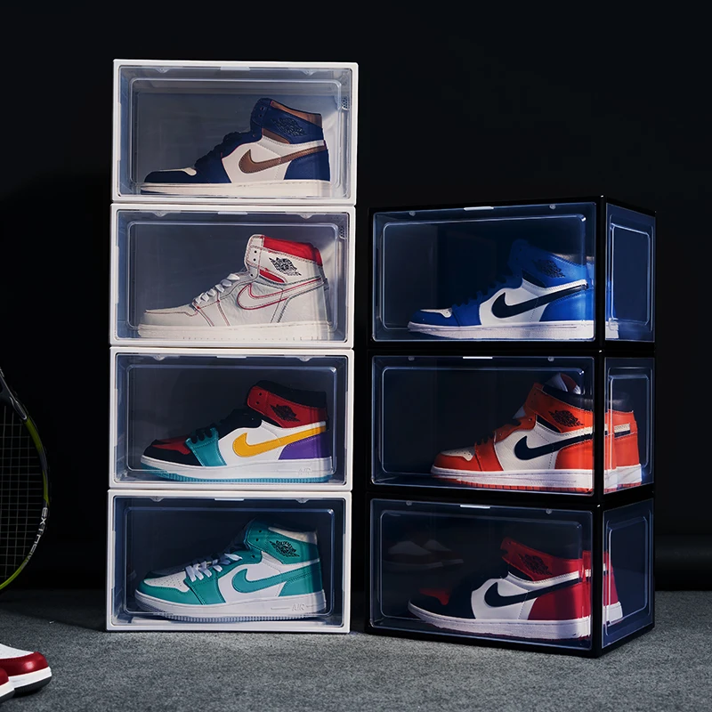 Stackable Cheap Transparent Foldable Sneaker Display Plastic Customized Shoe Box Storage With Custom Logo
Stackable Cheap Transparent Foldable Sneaker Display Plastic Customized Shoe Box Storage With Custom Logo