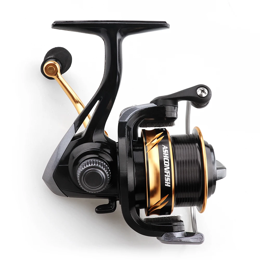 Ashconfish Spinning Fishing Reels with Left/Right Interchangeable Collapsible Handle Powerful Metal Body 8 BB 5.0:1 Gear 
Ashconfish Spinning Fishing Reels with Left/Right Interchangeable Collapsible Handle Powerful Metal Body 8 BB 5.0:1 Gear