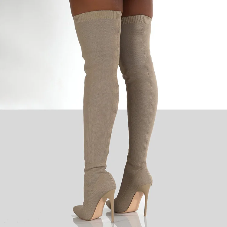 Fashionable Solid Thin Heel Over Knee Boot Fall Winter Women High Sexy Winter 2021 Knitted Heels Thigh High Boots for Ladies, Black,beige,coffee
Fashionable Solid Thin Heel Over Knee Boot Fall Winter Women High Sexy Winter 2021 Knitted Heels Thigh High Boots for Ladies, Black,beige,coffee