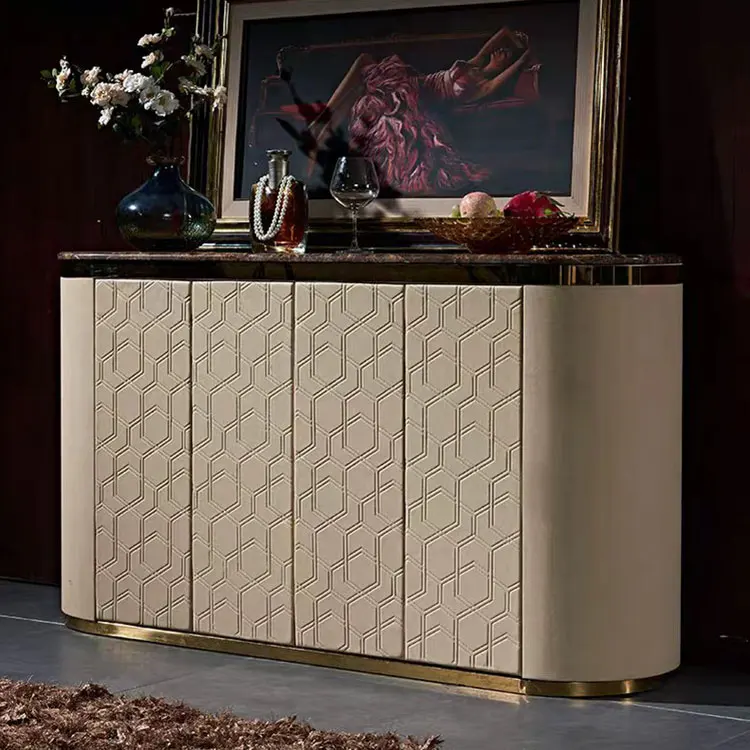 Display Leather For Living Room Cooler Storage Home Bar Cabinet