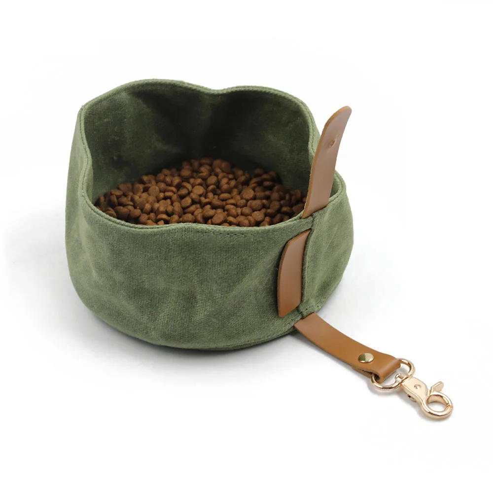 Waterproof Portable Pet Dog Water Bowl Waxed Canvas Dog Feeding Bowl For Travel Outdoor Walking, Picture shows
Waterproof Portable Pet Dog Water Bowl Waxed Canvas Dog Feeding Bowl For Travel Outdoor Walking, Picture shows