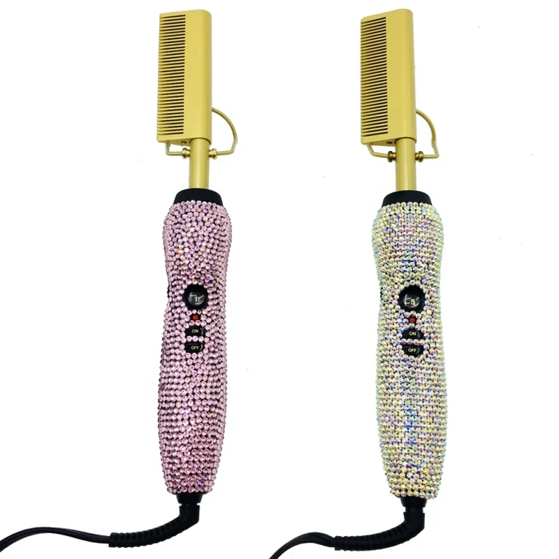 Diamond Hair Tools Crystal Straighten Comb Electric LCD Rhinestone Bling Hot Comb, Pink/silver
Diamond Hair Tools Crystal Straighten Comb Electric LCD Rhinestone Bling Hot Comb, Pink/silver