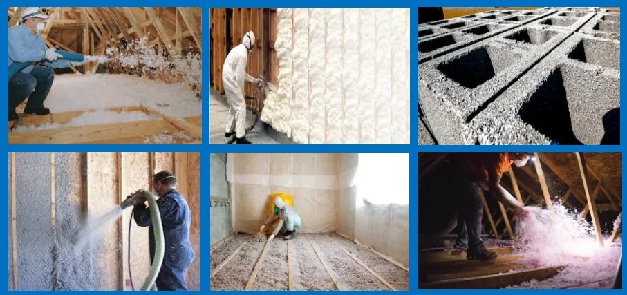 Spraying mineral wool ACERMI blowing glasswool