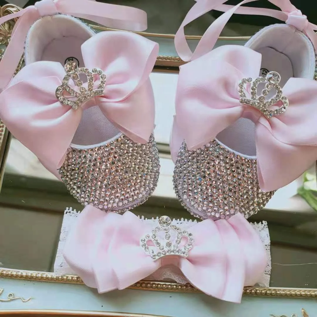 Custom Name Stylish Baby Girl Shiny Shoes Glitter Rhinestone Baby Gender Reveal Shoes with Hair Bow Set for Birth Announcement, Soft pink/ custom
Custom Name Stylish Baby Girl Shiny Shoes Glitter Rhinestone Baby Gender Reveal Shoes with Hair Bow Set for Birth Announcement, Soft pink/ custom