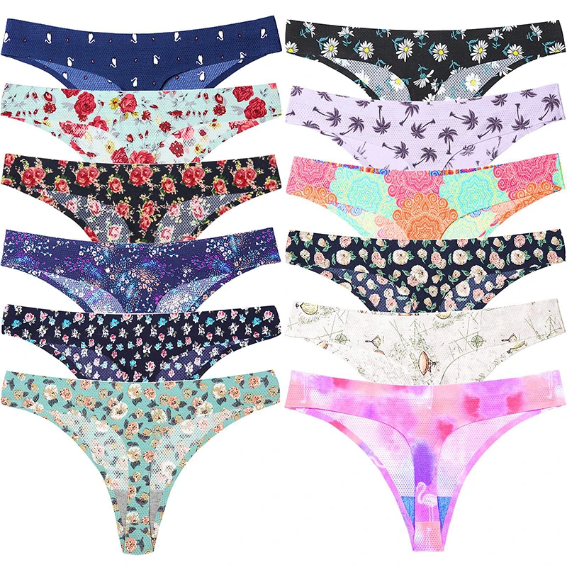JULY'S SONG Plus Size Print Women Tongs Underwear Sexy One-piece Seamless Panties Ladies Low Waist Breathable T-back, 12 colors as shown
JULY'S SONG Plus Size Print Women Tongs Underwear Sexy One-piece Seamless Panties Ladies Low Waist Breathable T-back, 12 colors as shown