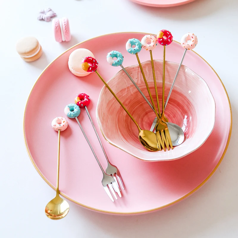 Original doughnut decoration 18-10 stainless steel cake spoon cake fork for party wedding
Original doughnut decoration 18-10 stainless steel cake spoon cake fork for party wedding