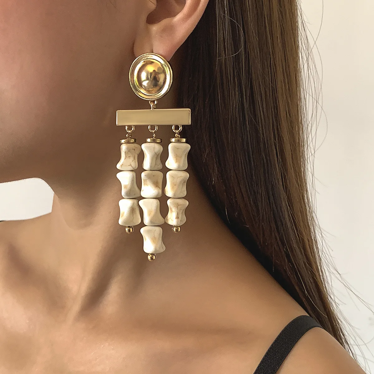 Barlaycs 2021 New Fashion Designer Vintage Ethnic Statement Turquoise Beaded Tassel Drop Earrings Gift Drop Shipping, White
Barlaycs 2021 New Fashion Designer Vintage Ethnic Statement Turquoise Beaded Tassel Drop Earrings Gift Drop Shipping, White