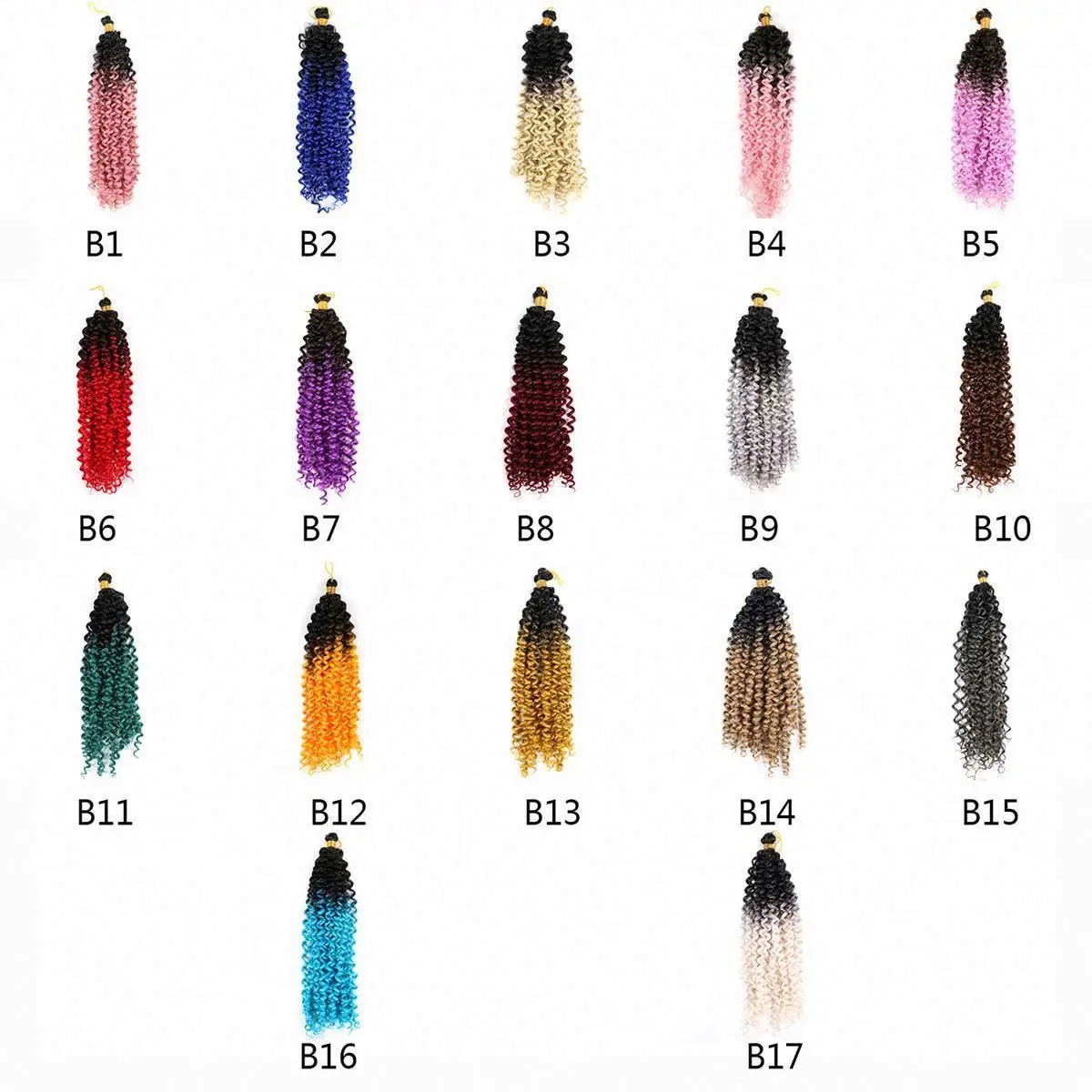 

Ombre Synthetic Braiding Hair Extensions For Crochet Braids 24'' 100g Jumbo Braids Two Tone Ombre Color Pink Black Blue Ombre