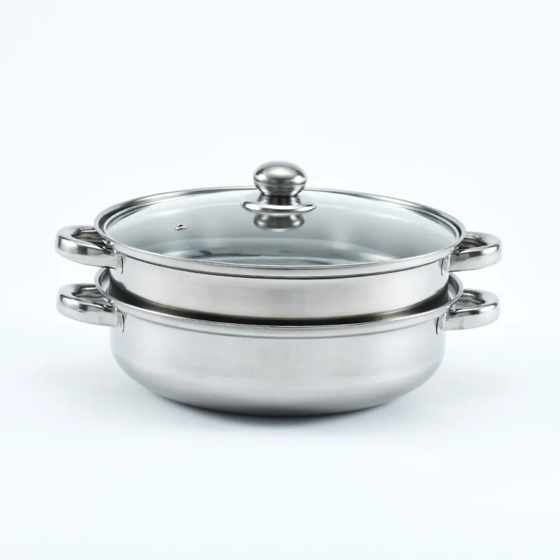 Two layer casserole multifunctional kitchen food stream pot cooking pot, Silver
Two layer casserole multifunctional kitchen food stream pot cooking pot, Silver