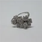 Bling Bling Bling Paved Clear CZ Enamel Flower Ring