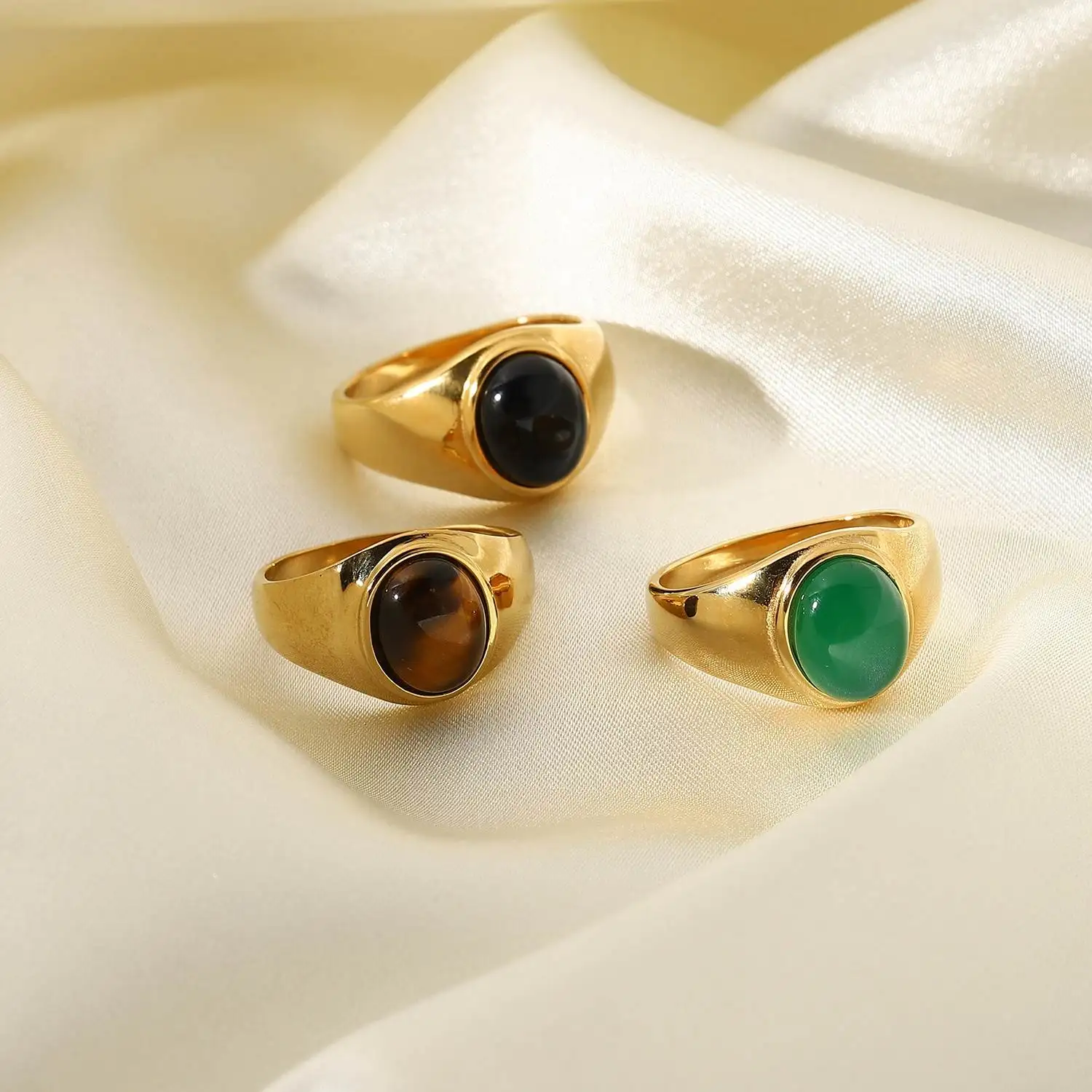 Green Stone Engagement Rings Jewelry Elegant Vintage Stainless Steel Oval Rings For Women
Green Stone Engagement Rings Jewelry Elegant Vintage Stainless Steel Oval Rings For Women