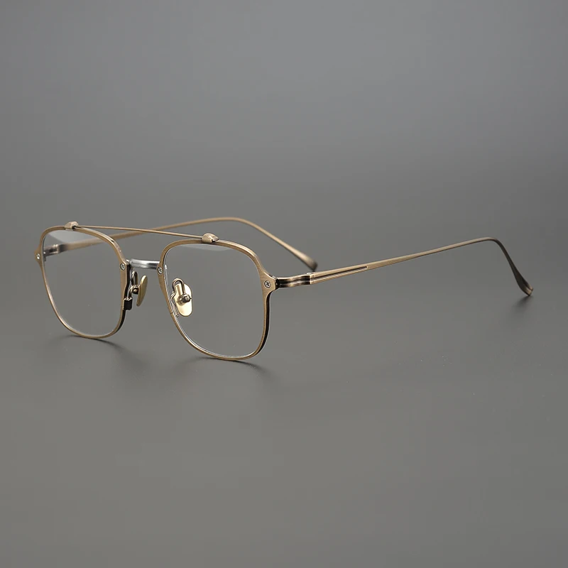 Handmade bronze-colored matte frosted glasses frame all-match pilot-style pure titanium glasses, 3 colors
Handmade bronze-colored matte frosted glasses frame all-match pilot-style pure titanium glasses, 3 colors