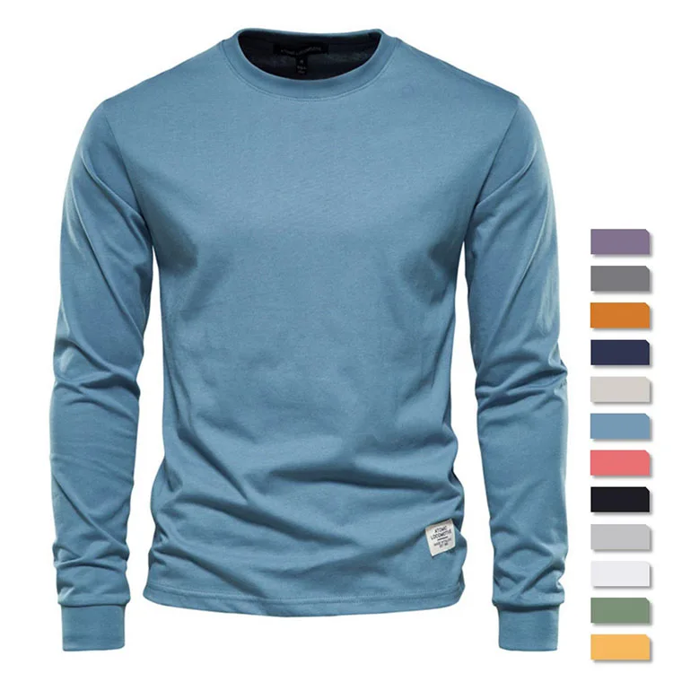 Multi Color 100%Cotton Men T Shirt Casual O-neck Long Sleeved Mens Tshirts Spring Autumn High Quality Basic Men's T-shirt
Multi Color 100%Cotton Men T Shirt Casual O-neck Long Sleeved Mens Tshirts Spring Autumn High Quality Basic Men's T-shirt