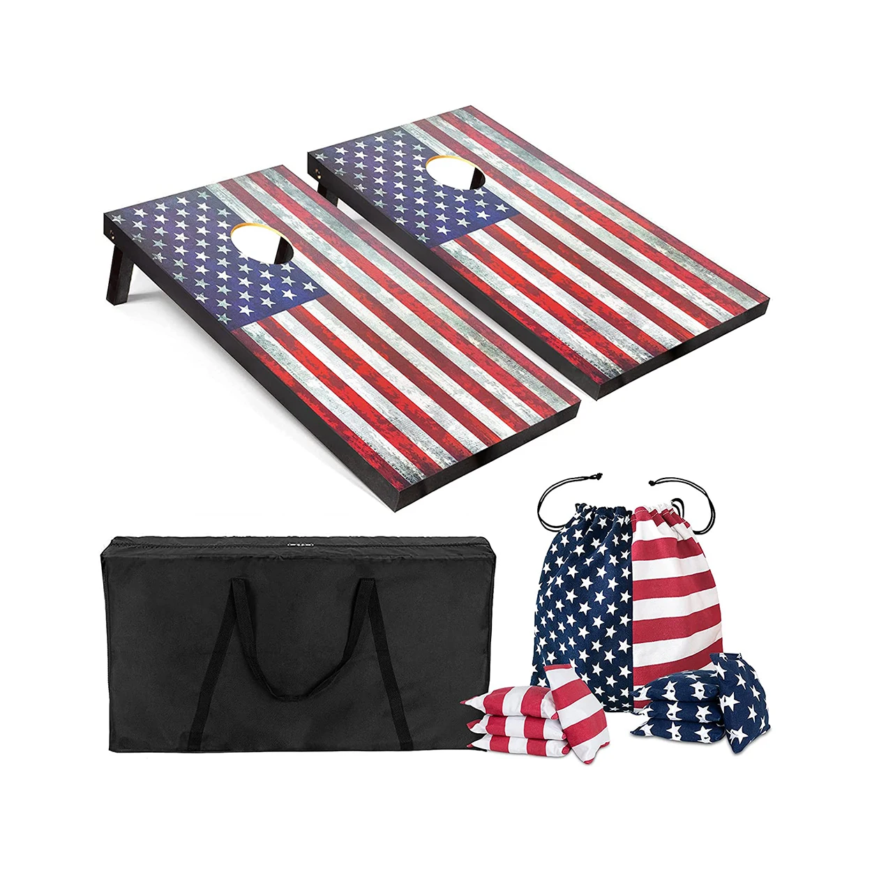 Vintage Flag All-Wood Cornhole Set for Indoor Outdoor Fun Cornhole Tossing Cornhole Boards
Vintage Flag All-Wood Cornhole Set for Indoor Outdoor Fun Cornhole Tossing Cornhole Boards
