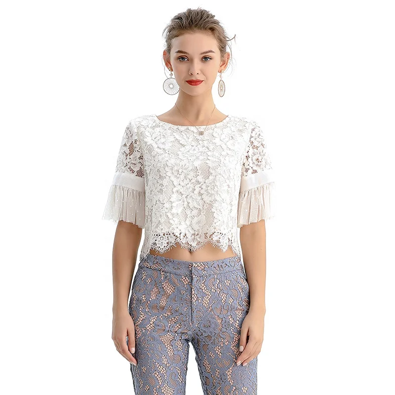 T122-3 2021 Summer Trending Women's Clothing Short Sleeve Lace Shirts Woman Clothes Casual Tops Fashion Ladies' Blouses
T122-3 2021 Summer Trending Women's Clothing Short Sleeve Lace Shirts Woman Clothes Casual Tops Fashion Ladies' Blouses