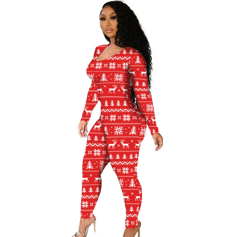 Wholesale Sexy Tight Plus Size Christmas Print Jumpsuit Long Sleeve Rompers For Women
Wholesale Sexy Tight Plus Size Christmas Print Jumpsuit Long Sleeve Rompers For Women