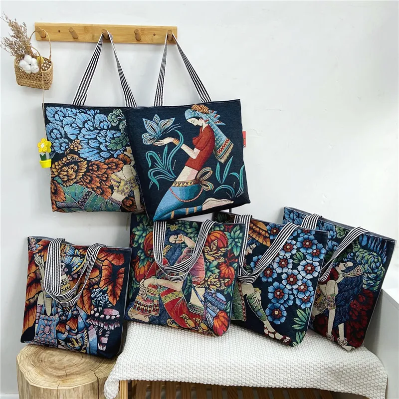 Retro big capacity tote canvas shoulder bags shopping bag fashion retro shoulder bag
Retro big capacity tote canvas shoulder bags shopping bag fashion retro shoulder bag