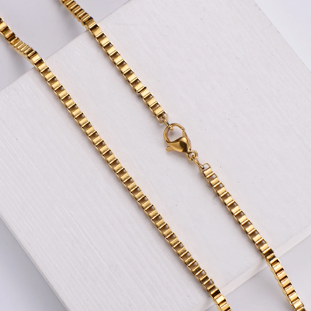 China Jewelry Factory Wholesale 18k Gold Plated Stainless Steel Box Chain Necklace, 18k gold, black, silver
China Jewelry Factory Wholesale 18k Gold Plated Stainless Steel Box Chain Necklace, 18k gold, black, silver
