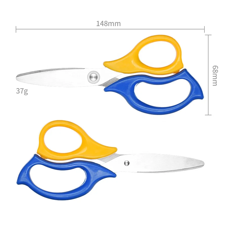 Hot Sale Assort Color Handle Multiple Usages Stainless Steel Stationery Office Scissors