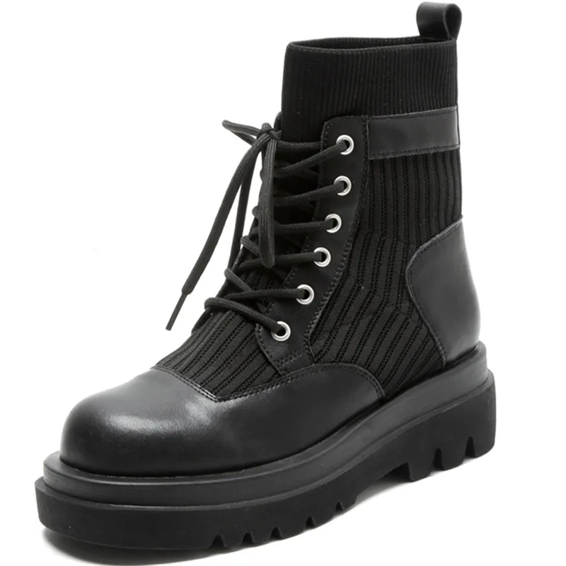 Genuine Leather Stretch Women's Lace up Boots Fashion Women Long Boots 2020 Autumn Ladies Platform Footwear
Genuine Leather Stretch Women's Lace up Boots Fashion Women Long Boots 2020 Autumn Ladies Platform Footwear