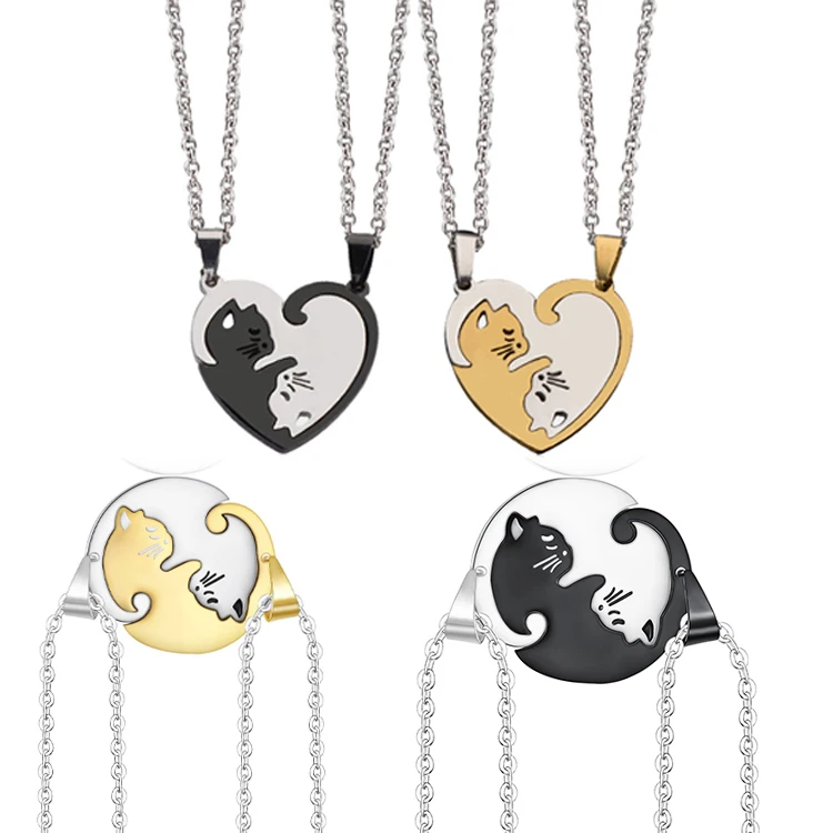 G1876 Valentine's Day gift couples jewelry Stainless Steel Cat a pair of Matching Heart Couple Pendant Necklace
G1876 Valentine's Day gift couples jewelry Stainless Steel Cat a pair of Matching Heart Couple Pendant Necklace