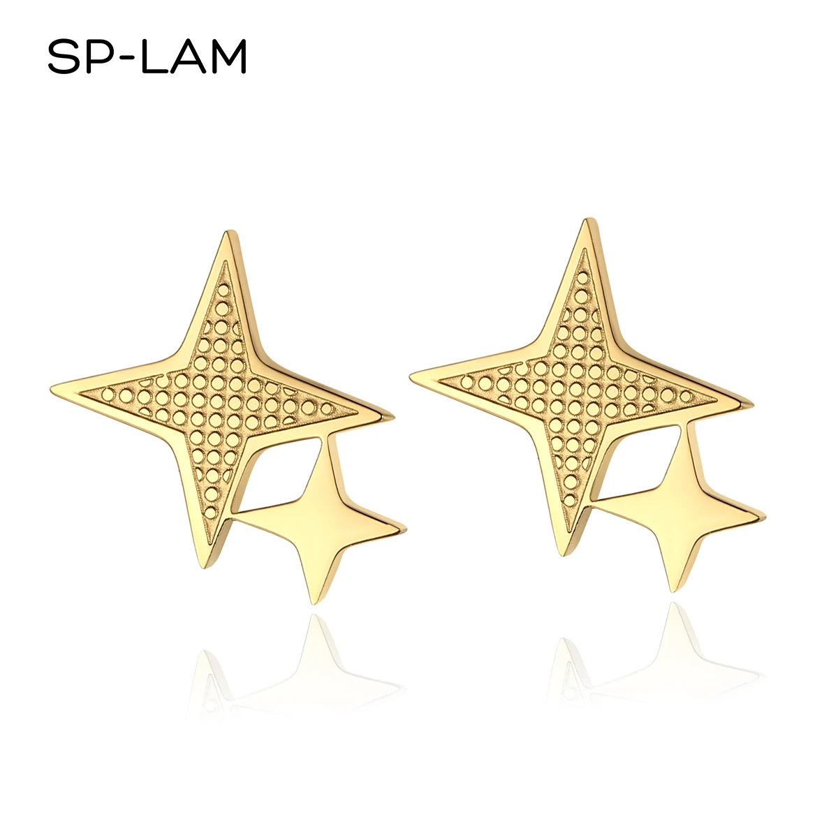 SP-LAM Fashion Star Earring 2021 Golden Big Shape Stainless Steel Gold Plated Stud Star Earring
SP-LAM Fashion Star Earring 2021 Golden Big Shape Stainless Steel Gold Plated Stud Star Earring