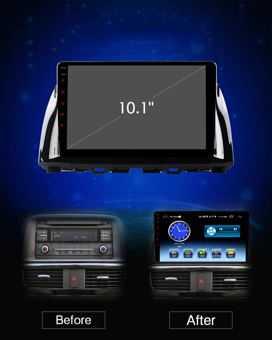 Double Din Android Car Audio Radio Video Player For Mazda Cx Auto