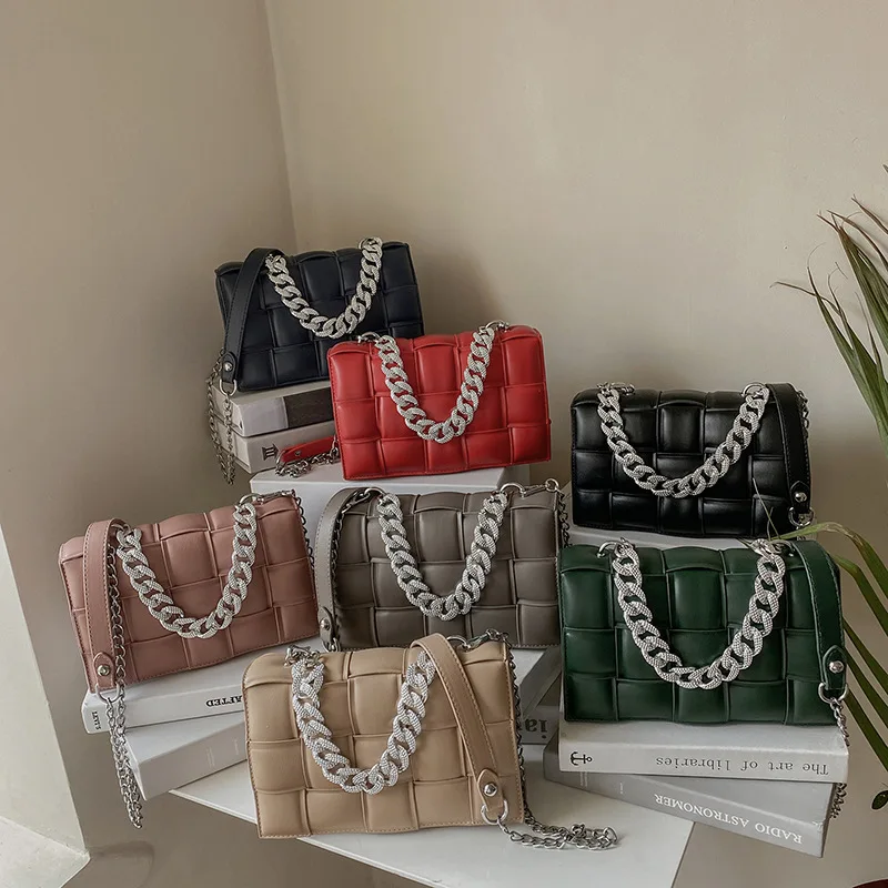 Diamond Set Chain Single Shoulder Braided Bag Women 2021 New High Quality Leather Portable Cross-Body bag, 11 kind of color
Diamond Set Chain Single Shoulder Braided Bag Women 2021 New High Quality Leather Portable Cross-Body bag, 11 kind of color