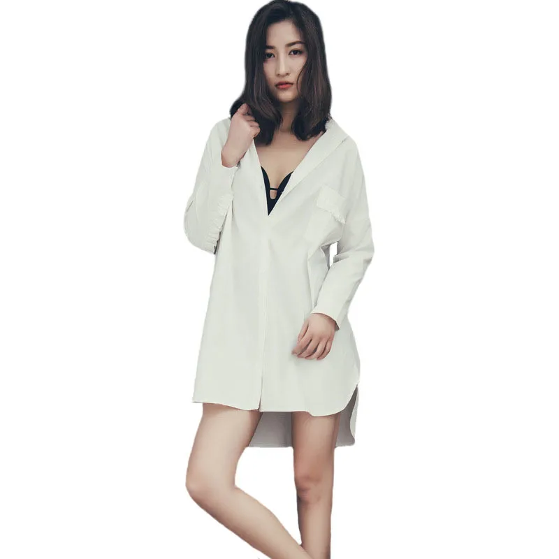 White Shirt Spring Summer Solid Color Nightdress Loose Cotton Sexy Pajamas Ladies Plus Size Homewear
White Shirt Spring Summer Solid Color Nightdress Loose Cotton Sexy Pajamas Ladies Plus Size Homewear