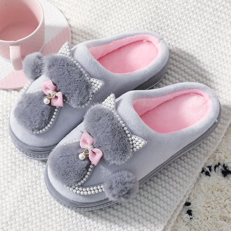 Women Cotton slippers Cute Cat Shoes Ladies Platform Indoor Warm House Winter Slippers For Women
Women Cotton slippers Cute Cat Shoes Ladies Platform Indoor Warm House Winter Slippers For Women
