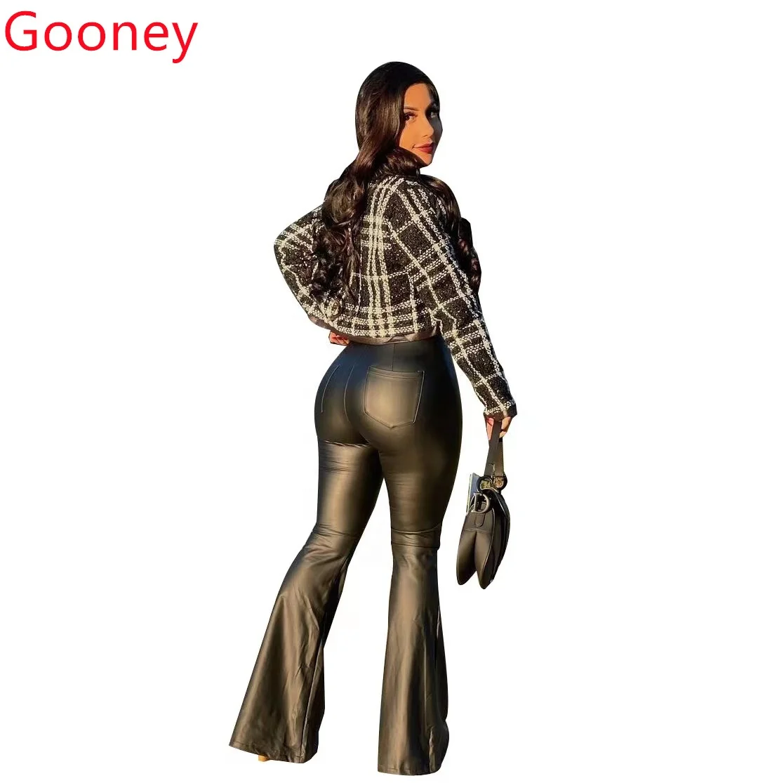 2021 autumn new design women's pure black casual club leather pants girls high waist sexy hip lift tight bell-bottom trousers
2021 autumn new design women's pure black casual club leather pants girls high waist sexy hip lift tight bell-bottom trousers