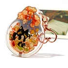 Custom vograce acrylic charms/printed epoxy clear acrylic charm keychain/custom glitter epoxy keychains