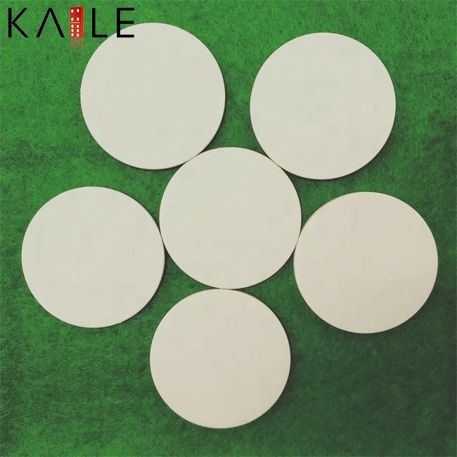 Factory supply 39mm cheap white poker chips ceramic blanks 10g  per piece any logo design can print on chips for casino games