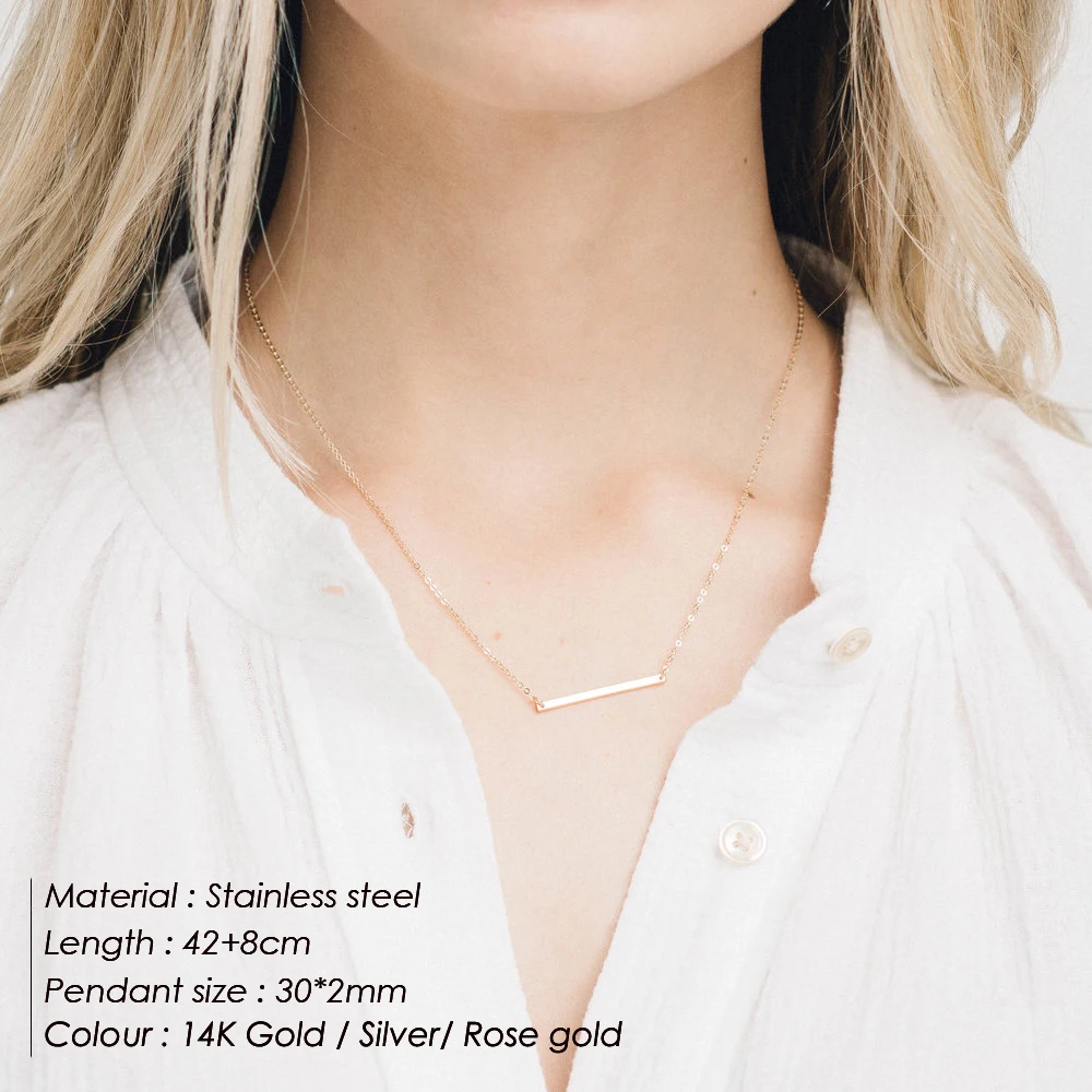 Fashionable Office Lady Smooth-surface Necklace Bar Stainless Steel Necklace Allergy Free, Gold/silver/rose gold
Fashionable Office Lady Smooth-surface Necklace Bar Stainless Steel Necklace Allergy Free, Gold/silver/rose gold
