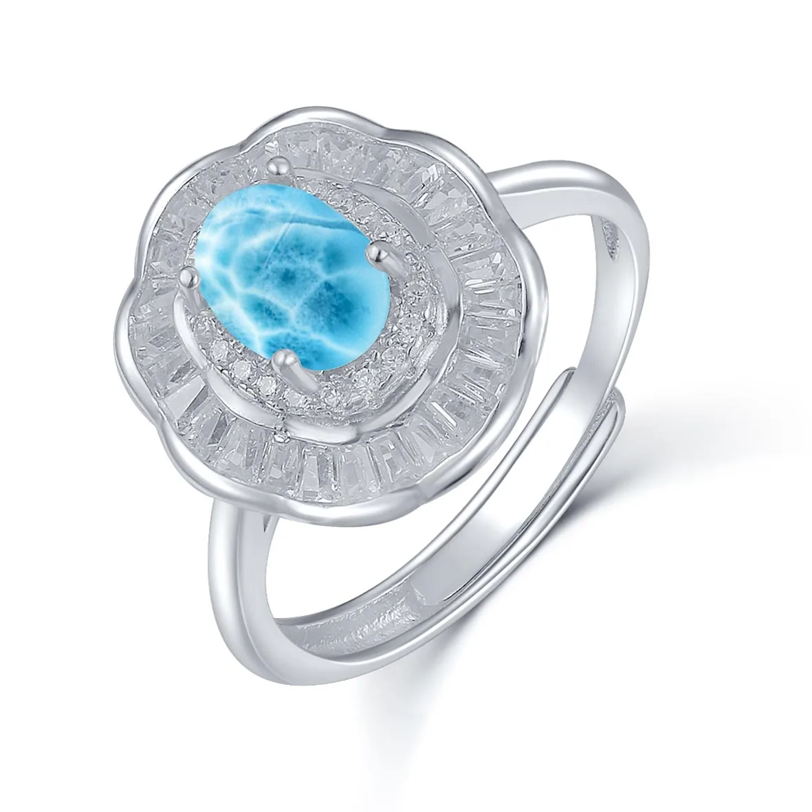 Hot Selling 925 Sterling Silver 0.75ct Oval Cut Larimar Adjustable Larimar Ring/Silver Larimar Ring For Wedding Jewelry
Hot Selling 925 Sterling Silver 0.75ct Oval Cut Larimar Adjustable Larimar Ring/Silver Larimar Ring For Wedding Jewelry