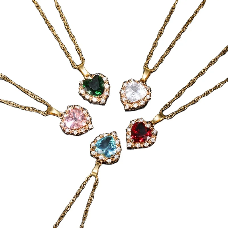 Rainbow Colorful Heart Cubic Zircon Setting Tennis Rosary Necklace Stainless Steel Chain Womens Necklaces 2021
Rainbow Colorful Heart Cubic Zircon Setting Tennis Rosary Necklace Stainless Steel Chain Womens Necklaces 2021
