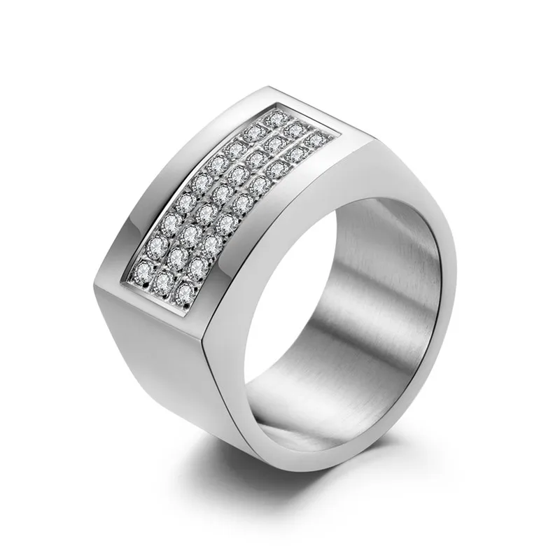 New Design Minimalist Three Line Diamond Men Fashion Jewelry Stainless Steel Ring
New Design Minimalist Three Line Diamond Men Fashion Jewelry Stainless Steel Ring