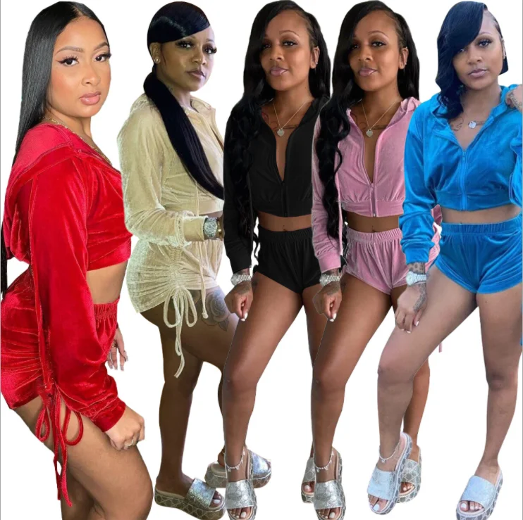 Full Sleeve Crop Tops velvet Two Piece Shorts Ruched Sets 2020 Autumn velvet Outfits hooded Sets women fall 2 piece sets, Roseo orange
Full Sleeve Crop Tops velvet Two Piece Shorts Ruched Sets 2020 Autumn velvet Outfits hooded Sets women fall 2 piece sets, Roseo orange