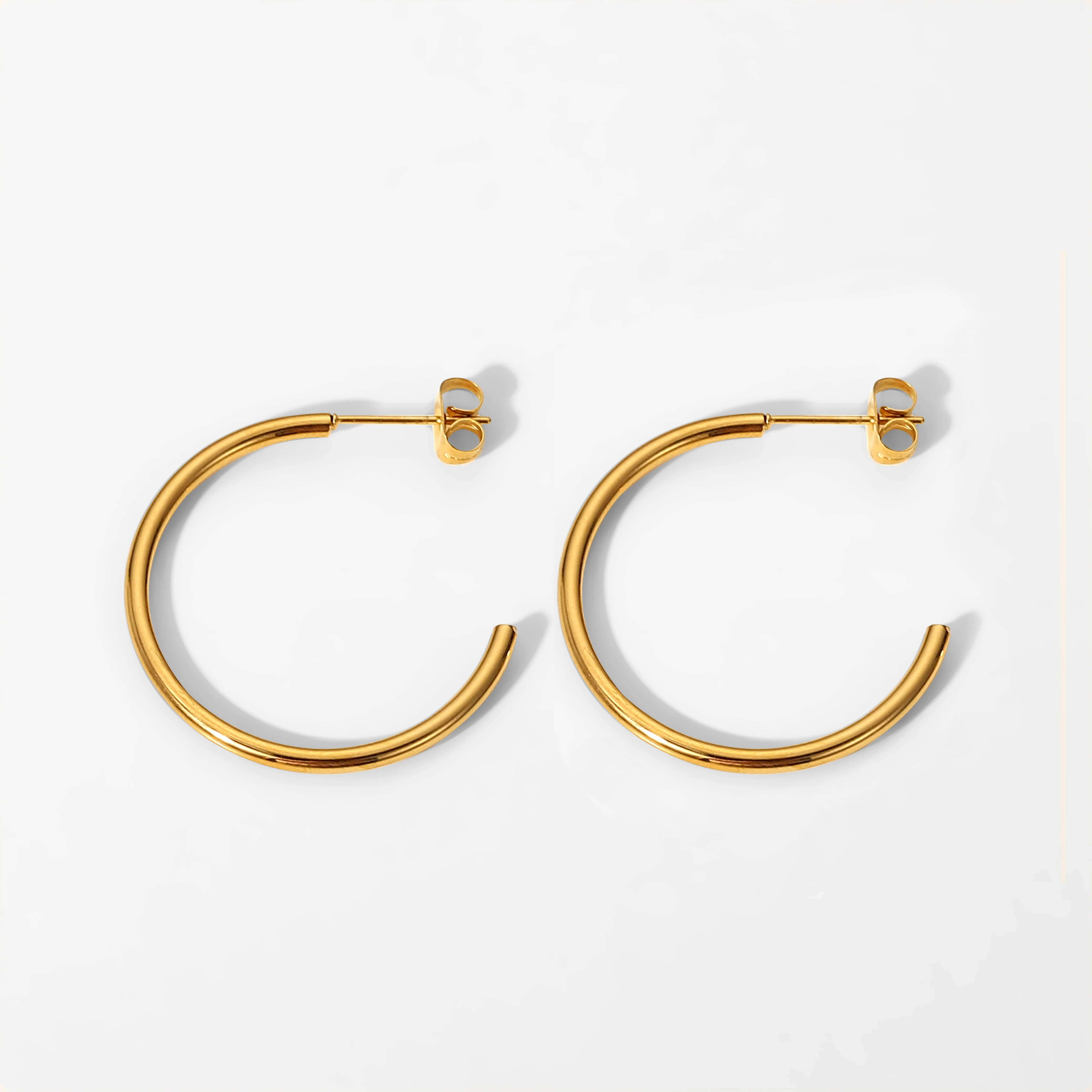 Minimalist 30mm Stainless Steel Gold Plated Earrings Waterproof And Allergy Proof CC Shape Earrings
Minimalist 30mm Stainless Steel Gold Plated Earrings Waterproof And Allergy Proof CC Shape Earrings