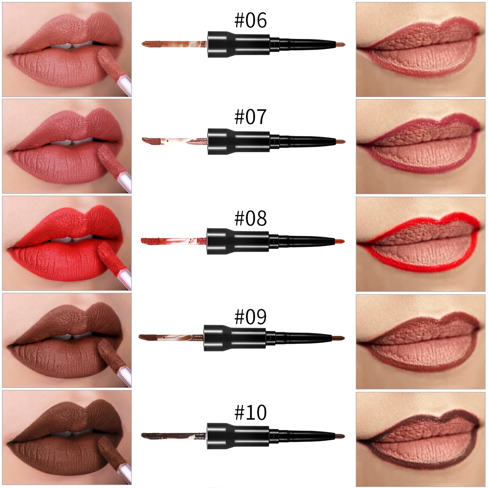 New 15 Color Dual-use Easy to Wear Matte Lipstick Pencils Lip Liner Pen Waterproof Nude Velvet Lip Gloss Makeup Tint, Multi-colored
New 15 Color Dual-use Easy to Wear Matte Lipstick Pencils Lip Liner Pen Waterproof Nude Velvet Lip Gloss Makeup Tint, Multi-colored