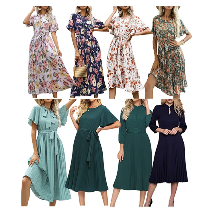 Best Seller Essential Women Print Causal Pleat Dress Summer Long Sleeve Chiffon Pleated Dress, Custom
Best Seller Essential Women Print Causal Pleat Dress Summer Long Sleeve Chiffon Pleated Dress, Custom