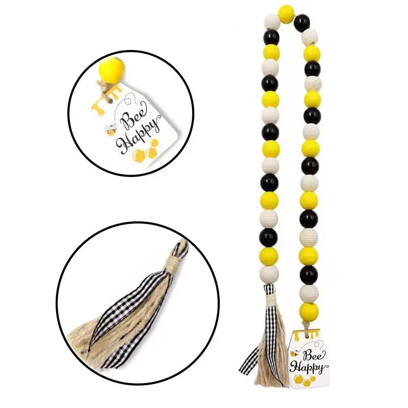 DIY Wood Beads Jute Tassels Garland For Honeybee Day Farmhouse Wall Hanging Decoration
DIY Wood Beads Jute Tassels Garland For Honeybee Day Farmhouse Wall Hanging Decoration