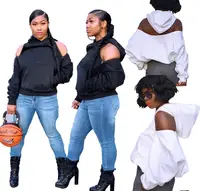 Womens Fashion Hoodie Top Off Shoulder Sexy Casual Cold Shoulder Female Hooded Tops White Black Ladies Long Sleeve Sweat RS00232
Womens Fashion Hoodie Top Off Shoulder Sexy Casual Cold Shoulder Female Hooded Tops White Black Ladies Long Sleeve Sweat RS00232