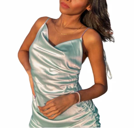2020 New arrivals shinny satin mini short dresses