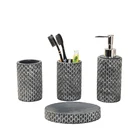 Black Eco-friendly bathroom accessories set resin bathroom set