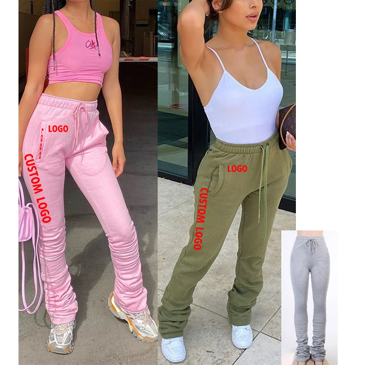 Womens Stacked Leggings Pants Ladies Casual High Waist Sweatpants Solid Color Split Hem Flare Pants, Workout Active Pants, Customized color
Womens Stacked Leggings Pants Ladies Casual High Waist Sweatpants Solid Color Split Hem Flare Pants, Workout Active Pants, Customized color