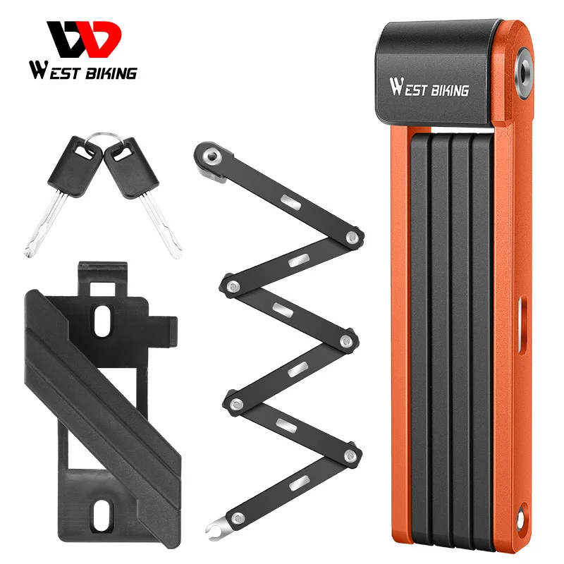 WEST BIKING Antitheft Portable Steel Bicycle Folding Lock Sturdy Durable Cycling Lock With Keys Waterproof Security Bike Lock
WEST BIKING Antitheft Portable Steel Bicycle Folding Lock Sturdy Durable Cycling Lock With Keys Waterproof Security Bike Lock