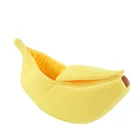 Cute Designer Banana Shaped Pet Bed Dog And Cat Winter Soft Sponge Plush Custom Pet Dog Bed